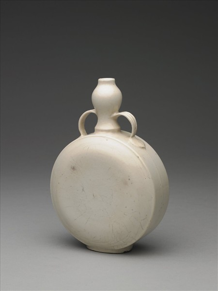 臨川窯 白瓷雙耳扁壺