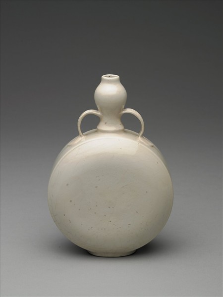 臨川窯 白瓷雙耳扁壺