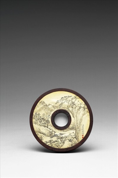 〈寧壽續鑑‧第四十七冊〉鏡匣雕刻木蓋附周禮〈山水〉