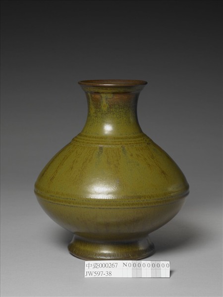 茶葉末釉弦紋瓶