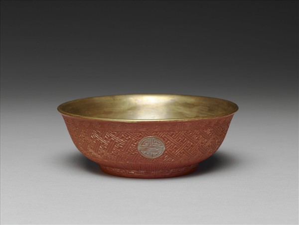 仿剔紅壽字紋碗