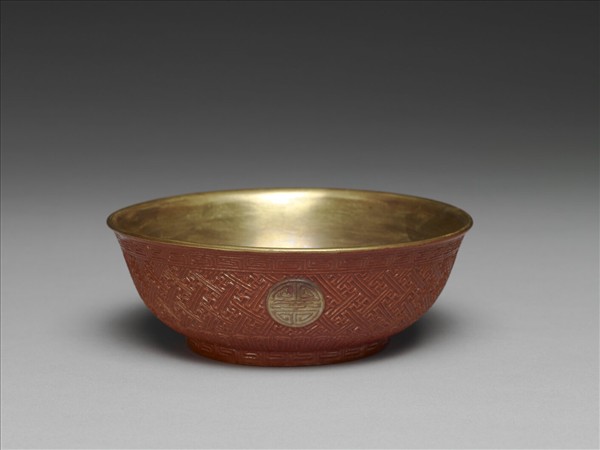 仿剔紅壽字紋碗