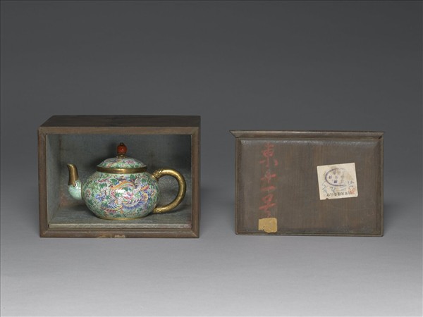 銅胎畫琺瑯喜相逢壺