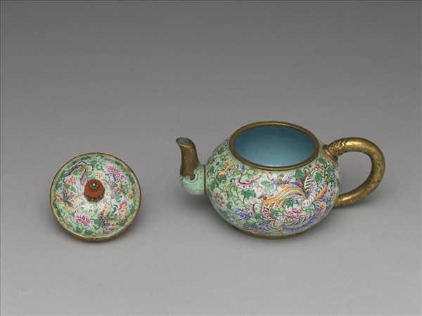 銅胎畫琺瑯喜相逢壺