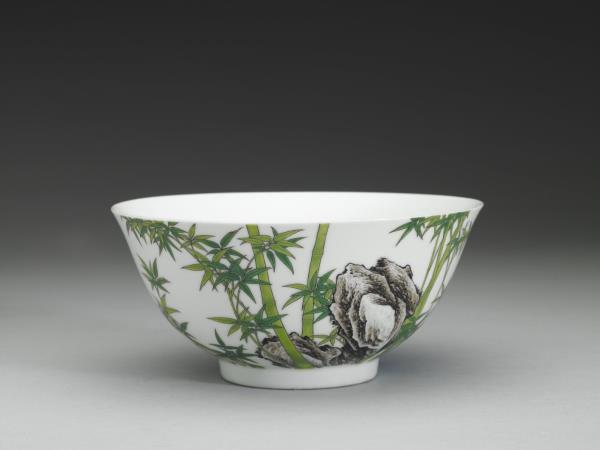 琺瑯彩瓷竹石碗