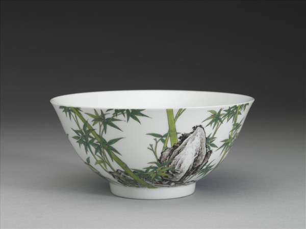 琺瑯彩瓷竹石碗