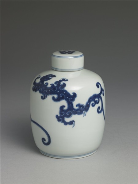 青花夔龍紋茶葉罐