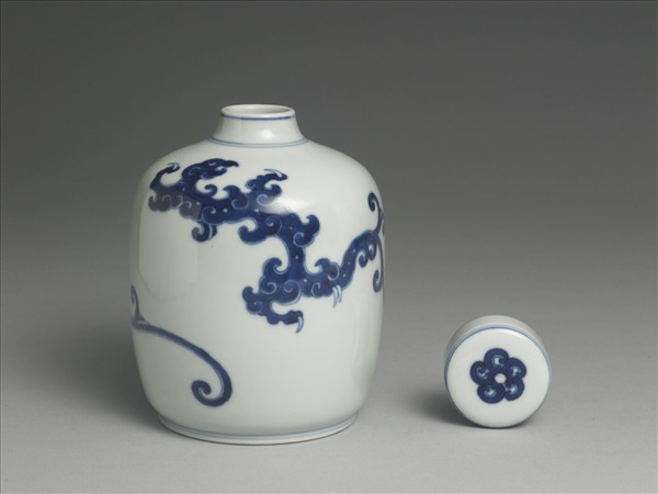 青花夔龍紋茶葉罐