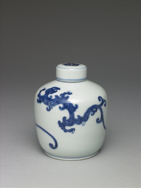 青花龍紋蓋罐