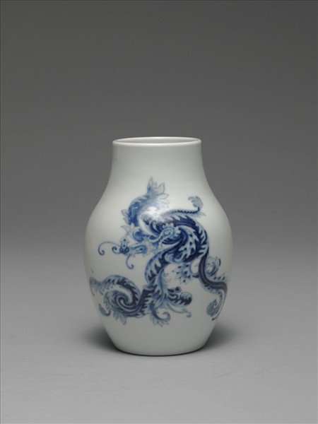 青花夔龍紋小罐