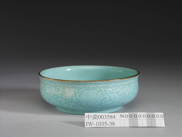 天青釉花卉紋碗