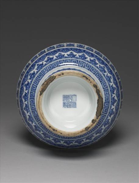 青花百壽如意雙耳尊