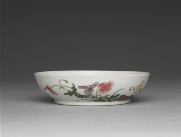 琺瑯彩虞美人花圖碟