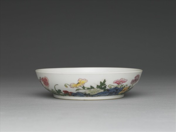 琺瑯彩虞美人花圖碟