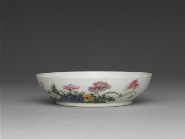 琺瑯彩虞美人花圖碟