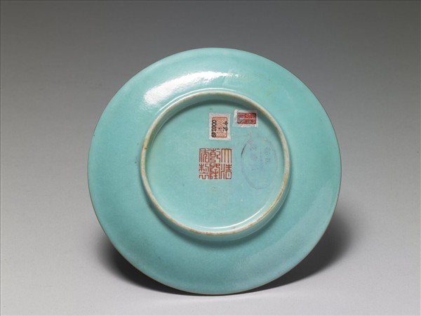 綠地粉彩和合二仙香插