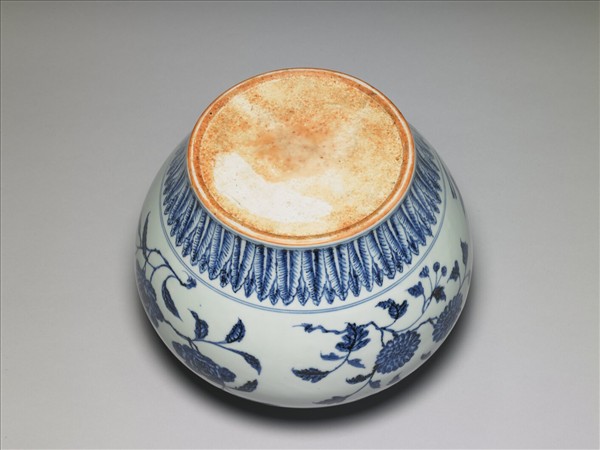 青花四季花卉紋蓋罐