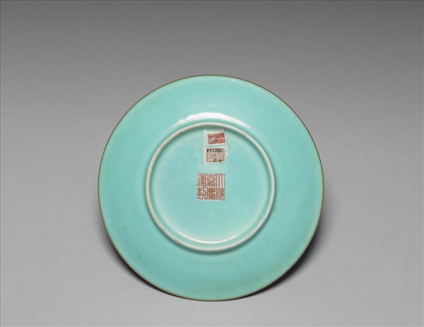 綠地粉彩和合二仙香插