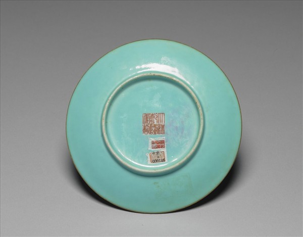 綠地粉彩和合二仙香插