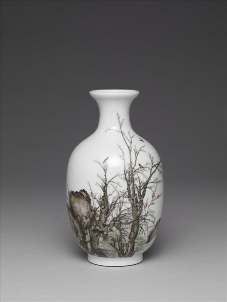 琺瑯彩農耕圖瓶