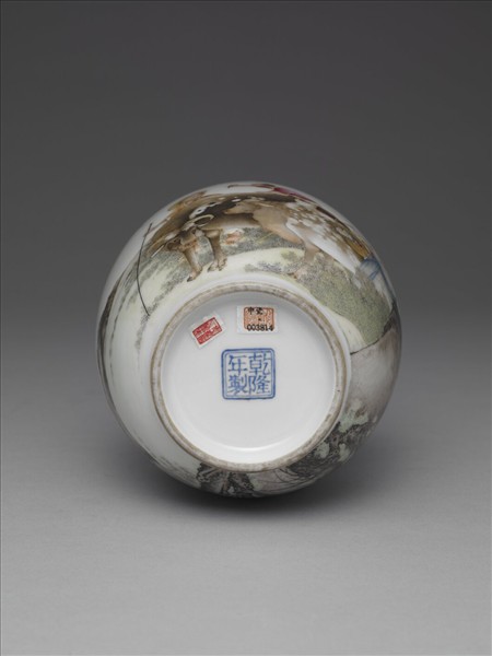 琺瑯彩農耕圖瓶