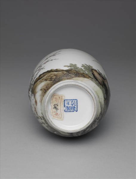 琺瑯彩農耕圖瓶