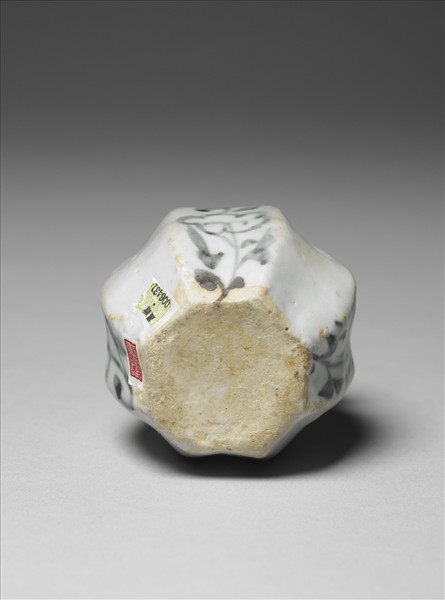 青花八稜雙耳罐