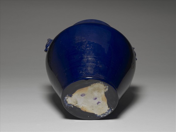 霽青釉獸耳蓋罐