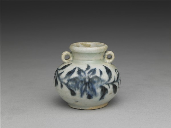 青花花卉紋雙耳罐