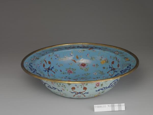 銅胎畫琺瑯福壽盆