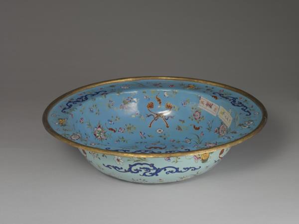 銅胎畫琺瑯福壽盆