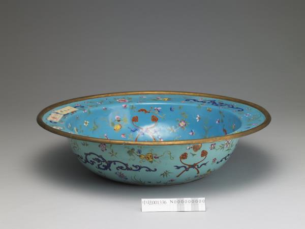 銅胎畫琺瑯福壽盆