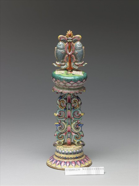 銅胎畫琺瑯五彩八寶（雙魚）