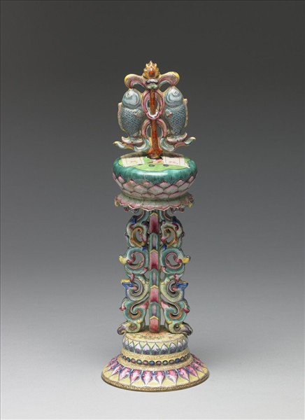 銅胎畫琺瑯五彩八寶（雙魚）