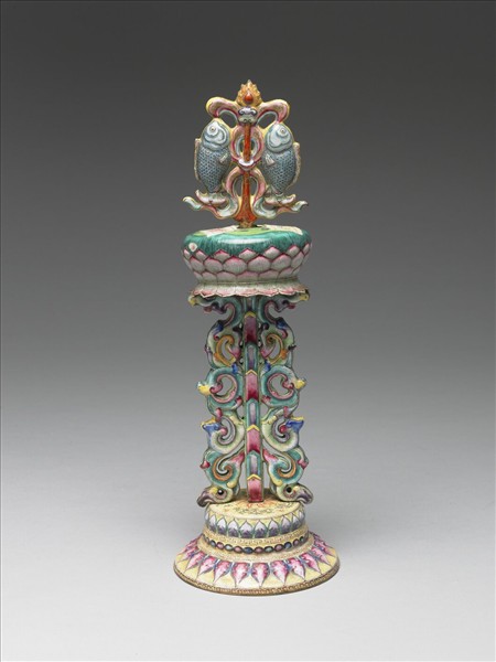 銅胎畫琺瑯五彩八寶（雙魚）