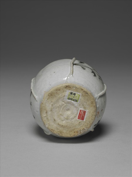 青花聯珠紋雙耳罐