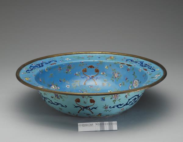 銅胎畫琺瑯福壽盆