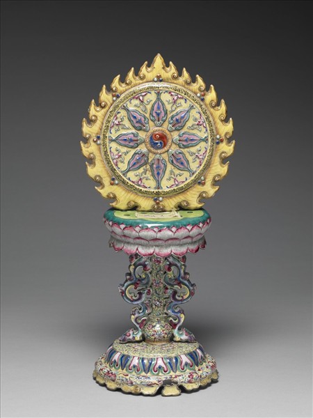 銅胎畫琺瑯桃式五福捧壽盒- 故宮