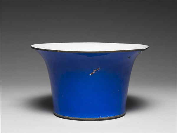 銅胎畫琺瑯圓花盆