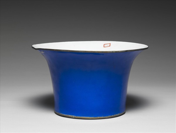 銅胎畫琺瑯圓花盆