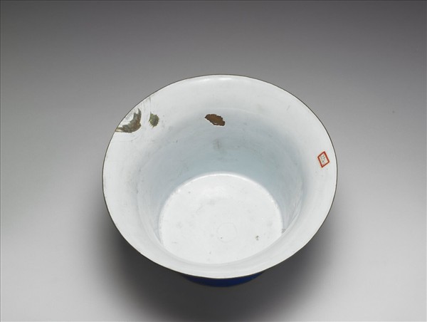 銅胎畫琺瑯圓花盆