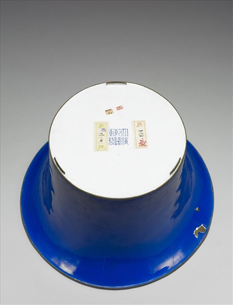 銅胎畫琺瑯圓花盆