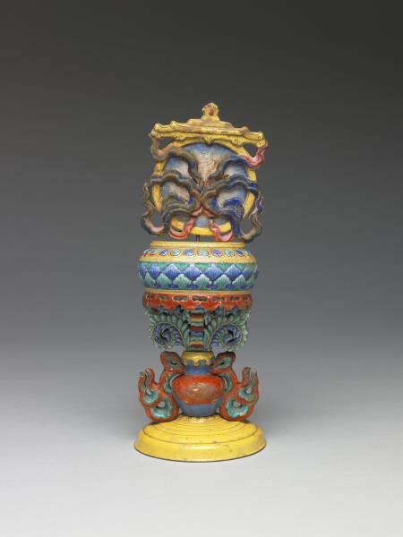 銅胎畫琺瑯五彩七政寶（法輪）