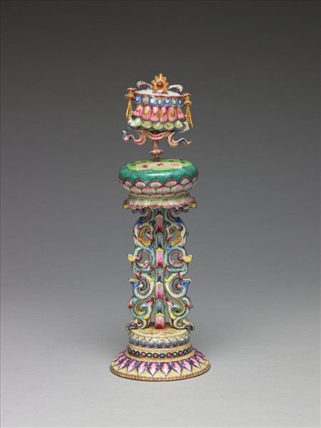 銅胎畫琺瑯五彩八寶（寶幢）