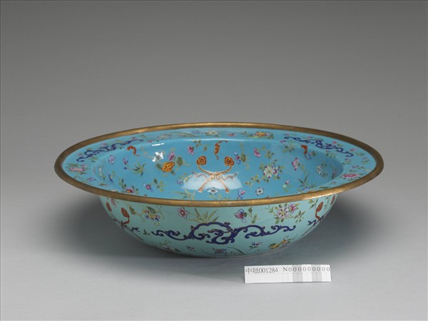 銅胎畫琺瑯福壽盆