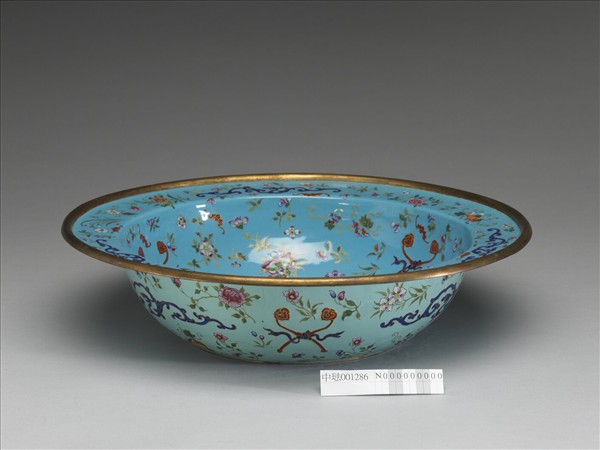 銅胎畫琺瑯福壽盆