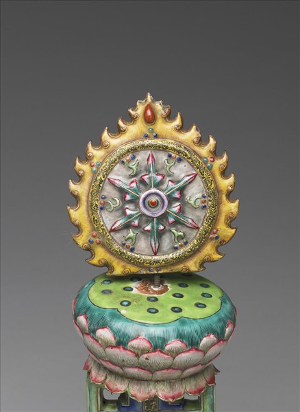 銅胎畫琺瑯五彩七政寶（法輪）