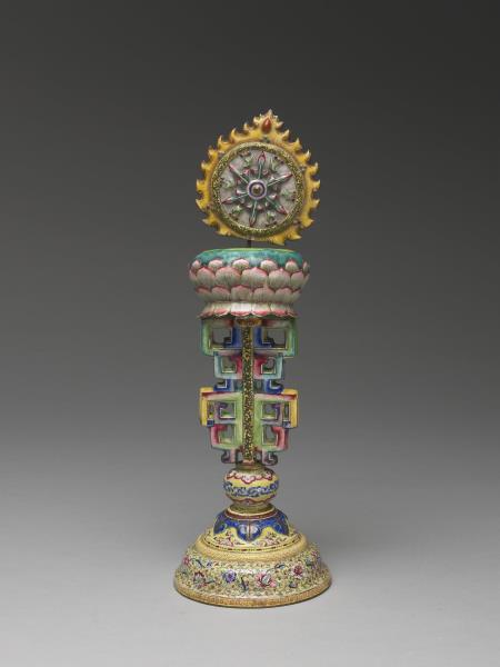 きなこ☆送料無料　18世紀フランス　総手描き　描画七宝/銅胎画琺瑯　鉢 銅胎畫琺瑯五彩七政寶（法輪） - 故宮