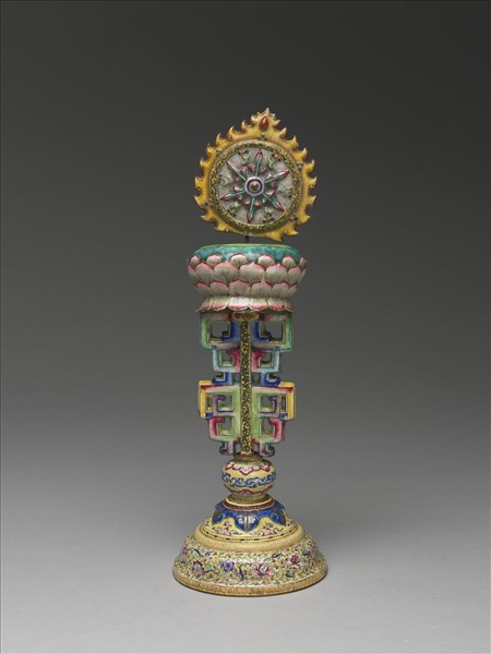 銅胎畫琺瑯五彩七政寶（法輪）