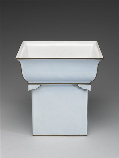 銅胎畫琺瑯方花盆